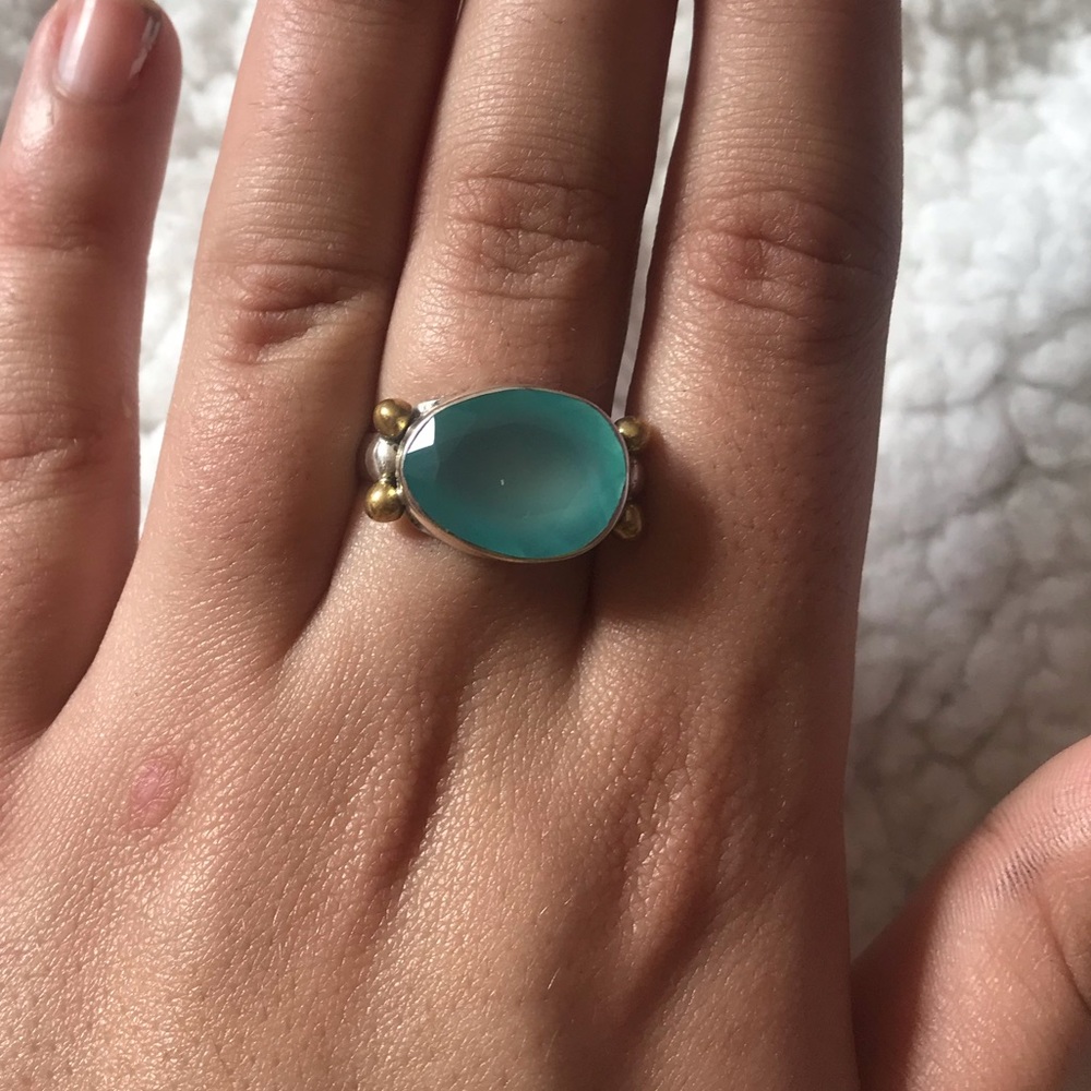 Chalcedony stone with sterling silver!